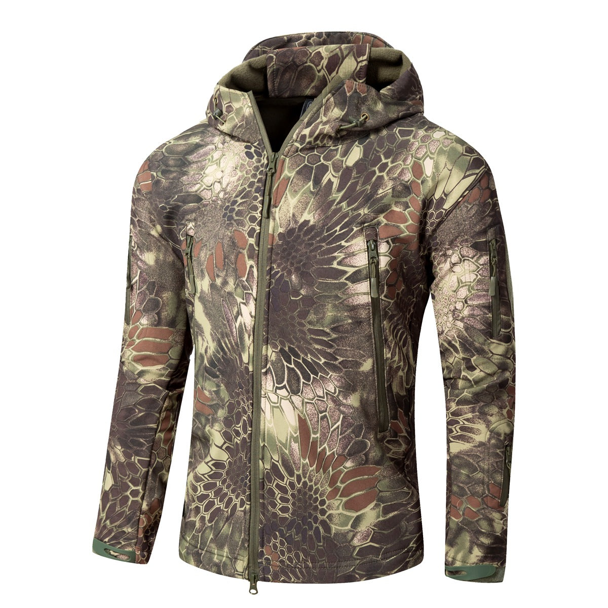 Men's Softshell Fleece Camouflage Jacket – Warm Winter Outdoor Jacket