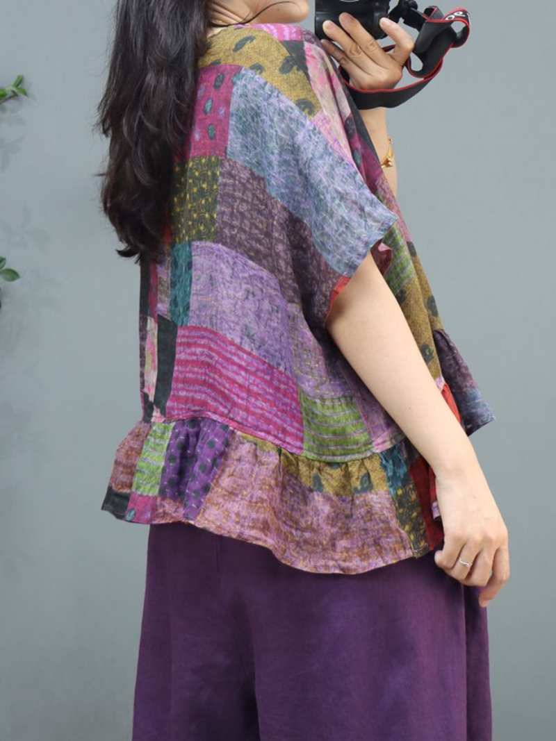 Trendy Women's Printed Round Neck Top | Eva Trends
