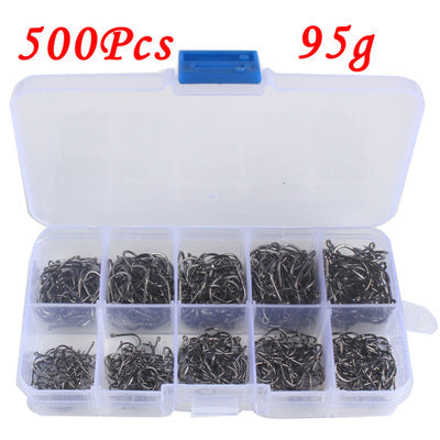 High-Carbon Steel Barbed Fishing Hook Set – 100 to 600 Pieces, Corrosion Resistant