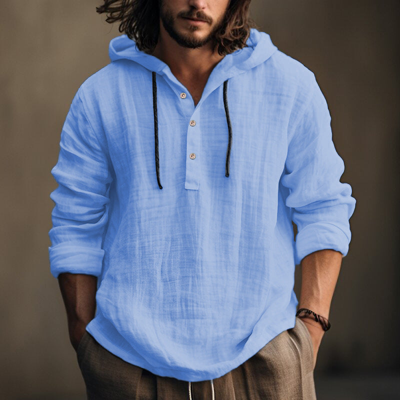 Men's Hooded Pullover Sweatshirt – Long Sleeve, 5 Colors, S–XXXL