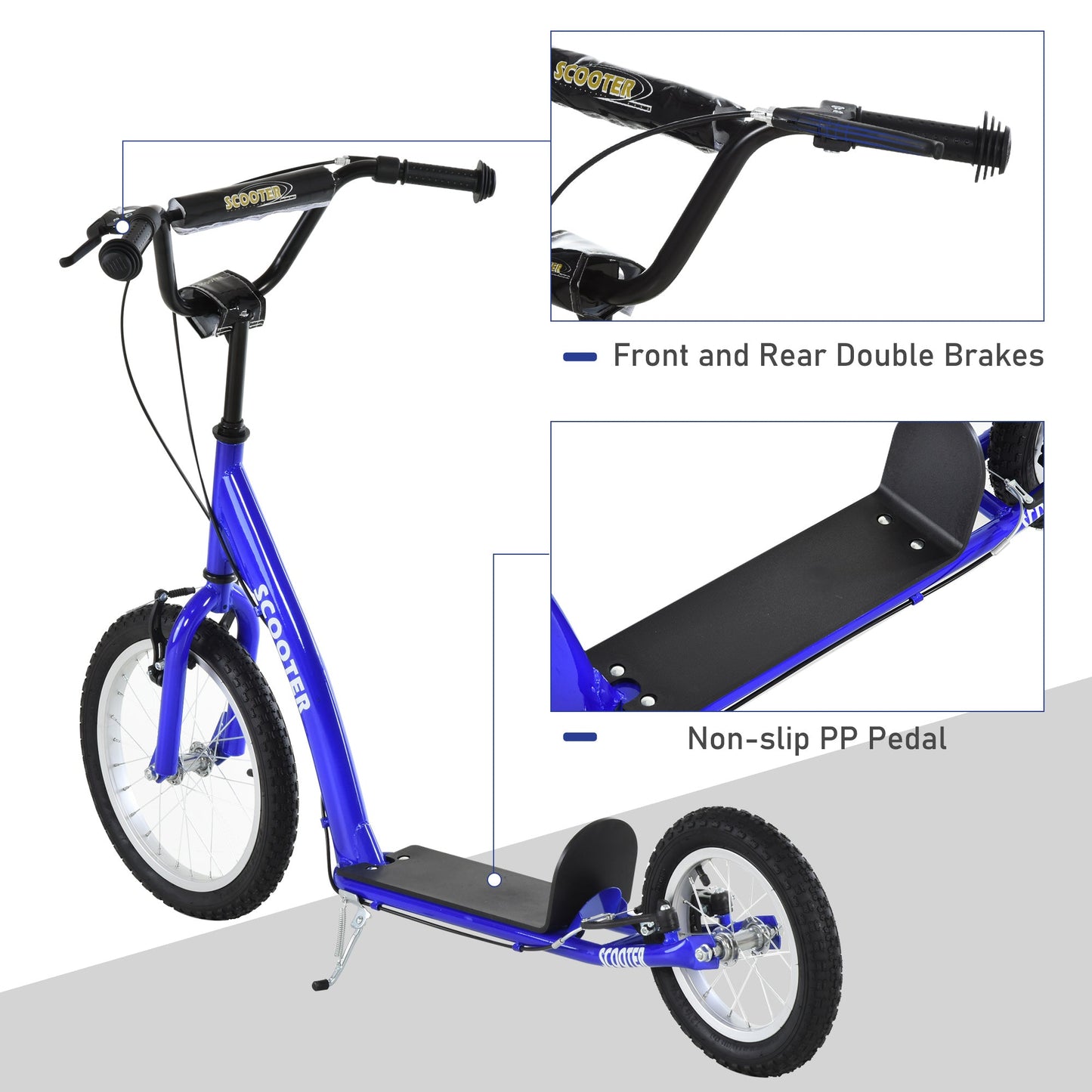 Kids Kick Scooter | Adjustable Handlebar, Dual Brakes & Inflatable Wheels | Ages 5+