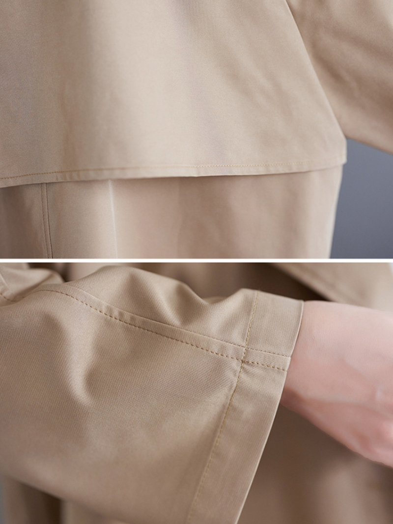 Minimal Acrylic Double-Breasted Women's Trench Coat for Elevated Everyday Style