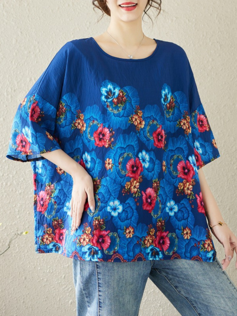 Women’s Stylish Printed Round Neck Fashionable Tops