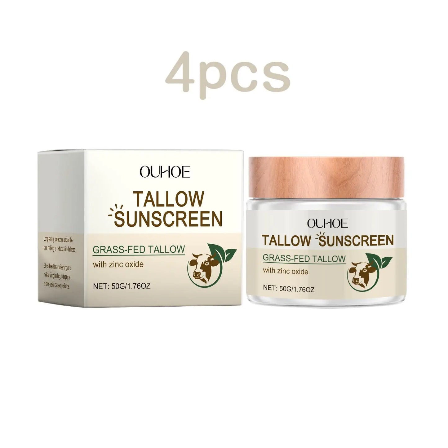 Ouhoe 50g Beef Tallow Sunscreen Uv Isolation Protect Oil Control Soothe Sunburn Moisturize Face Summer Refreshing Care Sunblock