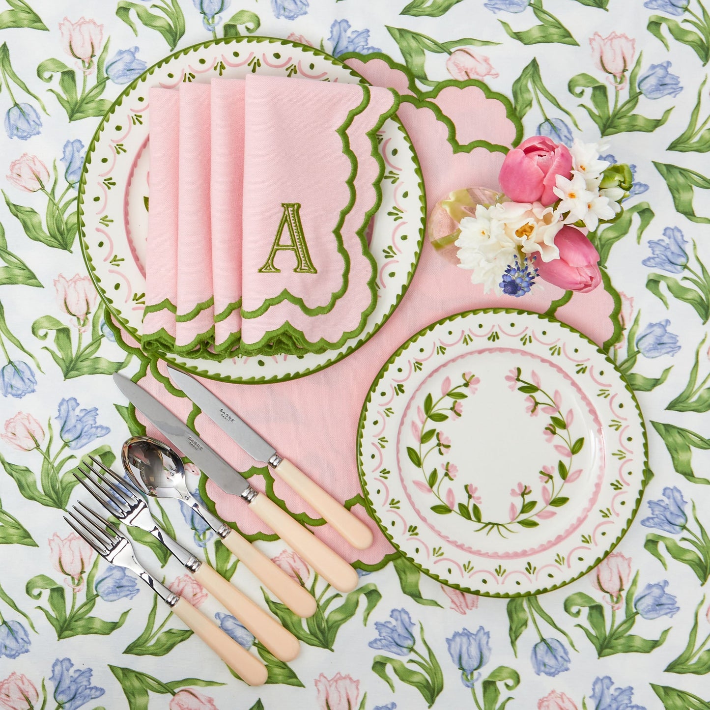 Green & Pink Josephine Garland Starter Plate