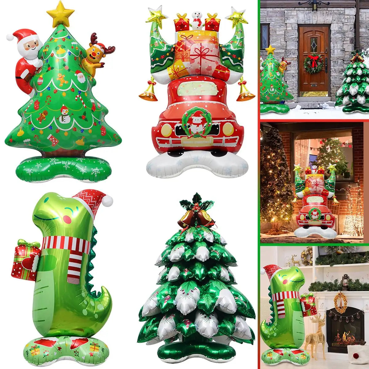 Christmas Standing Balloons Creating Festive Party Atmosphere Easy-to-Use Outdoor Holiday Yard Decorations Beginners Made China