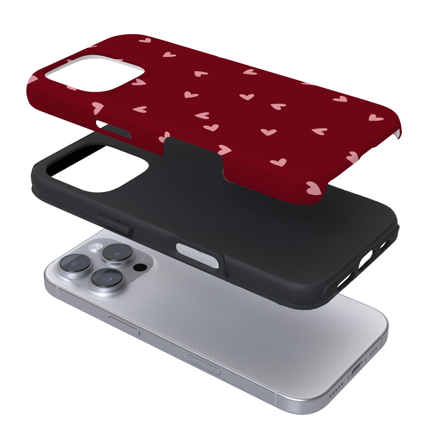Tough Phone Case - Mulberry Hearts
