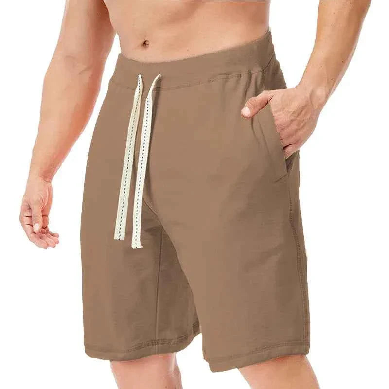 Men's Cotton Blend Beach Shorts – Loose Drawstring Casual Running & Sports Shorts