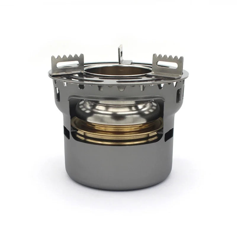 Aluminum Alcohol Camp Stove – Lightweight with Pot Stand & Storage Bag, 4 Colors