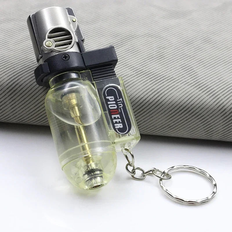 2PCS New Windproof Jet Torch Butane Lighter Portable BBQ Outdoor Ignition Survival Tool Keychain Cigarette Tool Lighters for Men