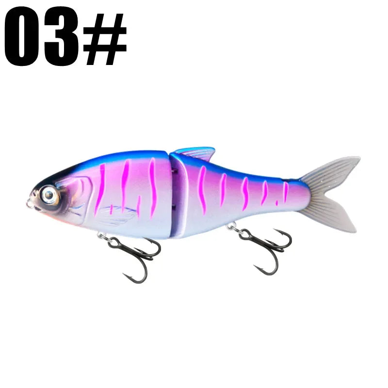 Jointed Glide Bait Swimbait – 125mm 37.5g Sinking Hard Lure with Treble Hooks, 7 Colors