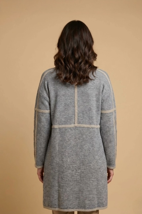 Johnny Was Biya Heather Grey Mila Long Sleeve Boxy Sweater B57524-8