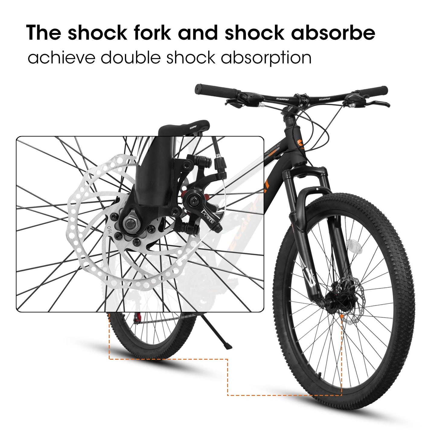 26" Adult Mountain Bike | 21-Speed, Dual Disc Brakes & Dual Shock Absorption