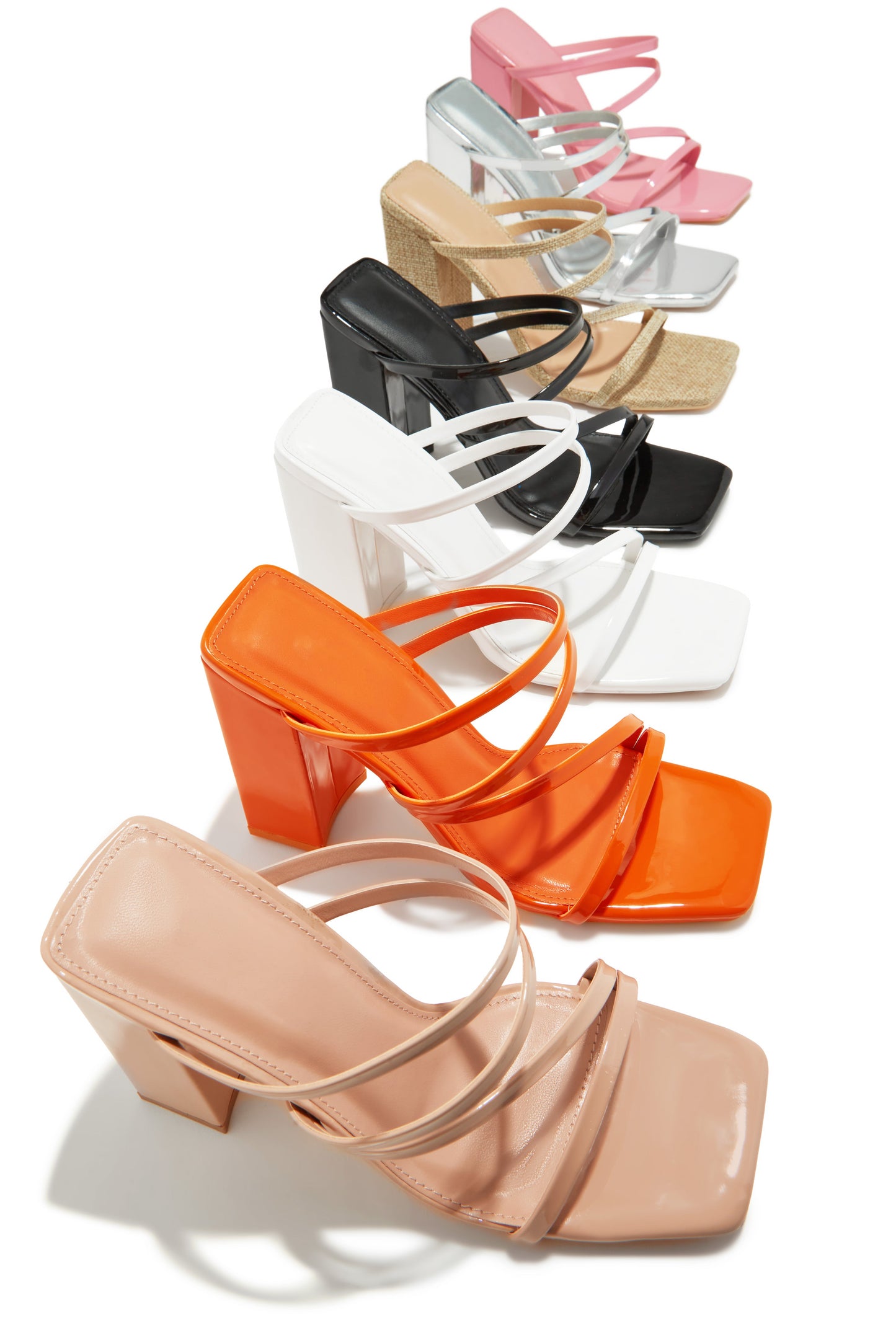 Jaziel Block Heel Mules - Silver