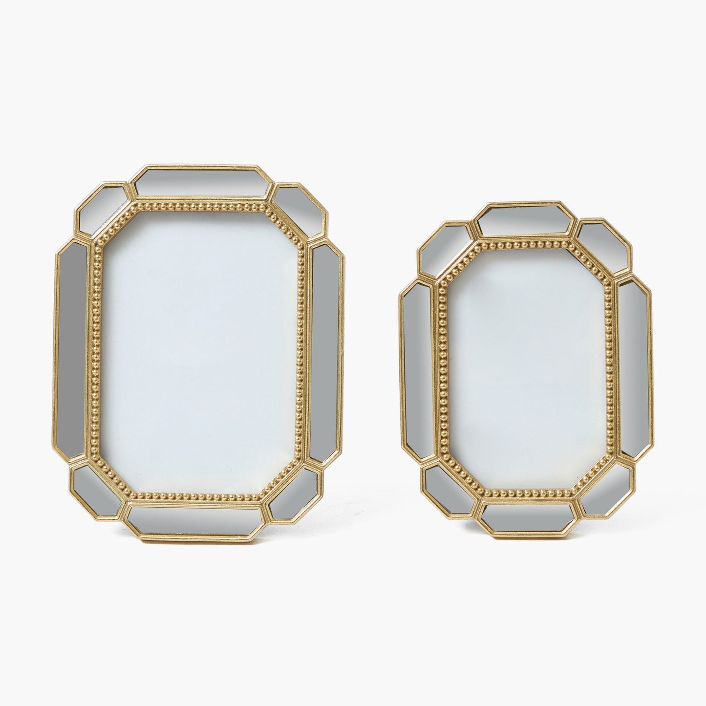 Beveled Edge Mirror Photo Frames (Set of 2)
