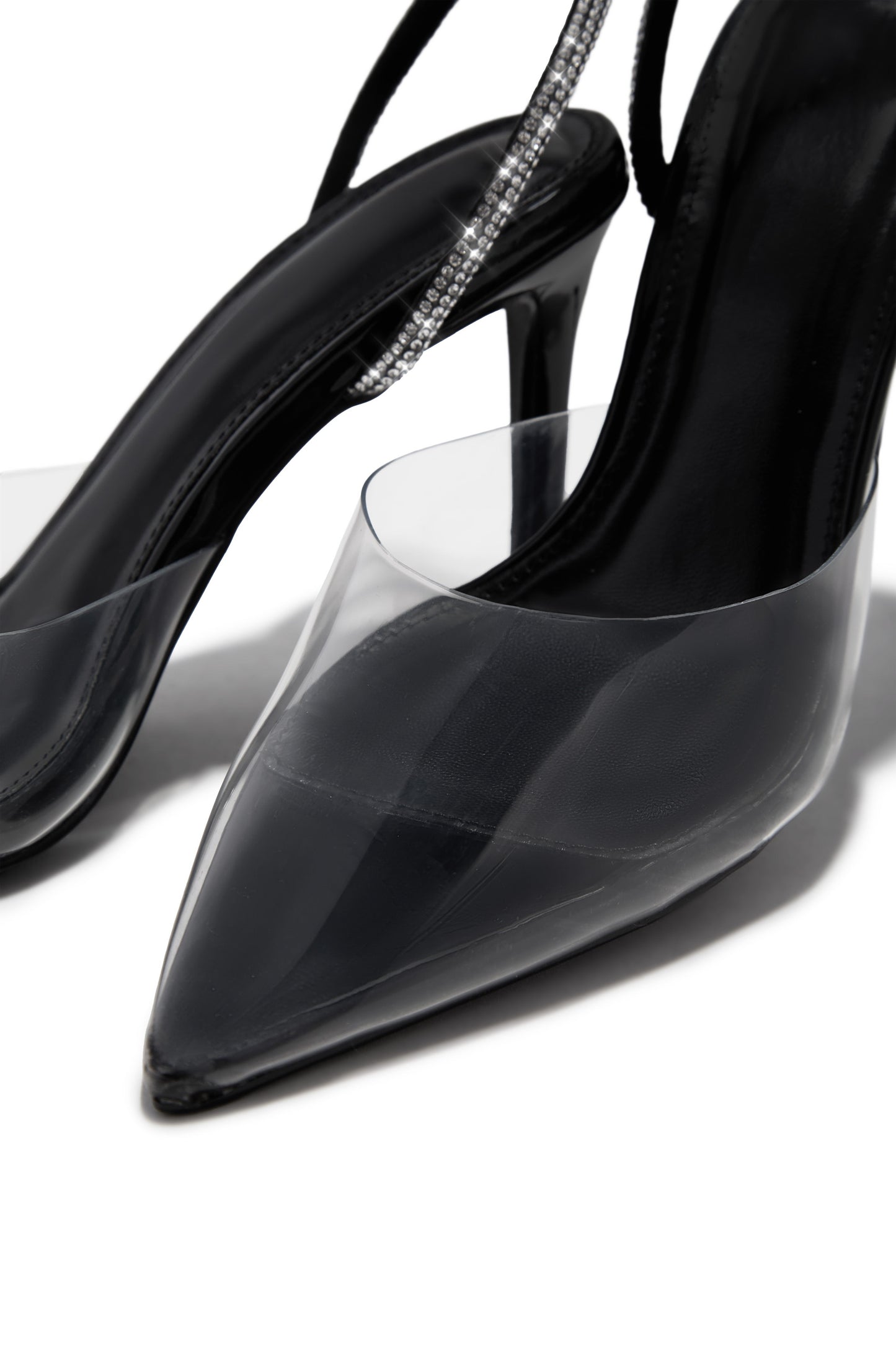 Special Guest Embellished Clear Heels - Black