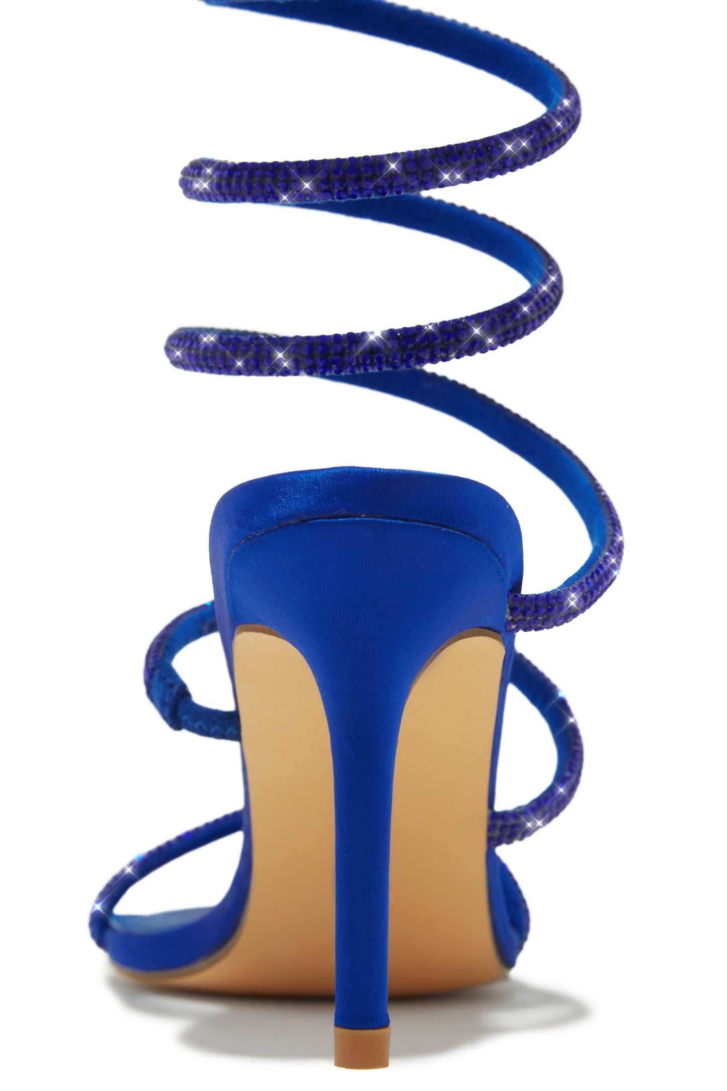 Sushmita Embellished Around The Ankle Coil Heels - Blue