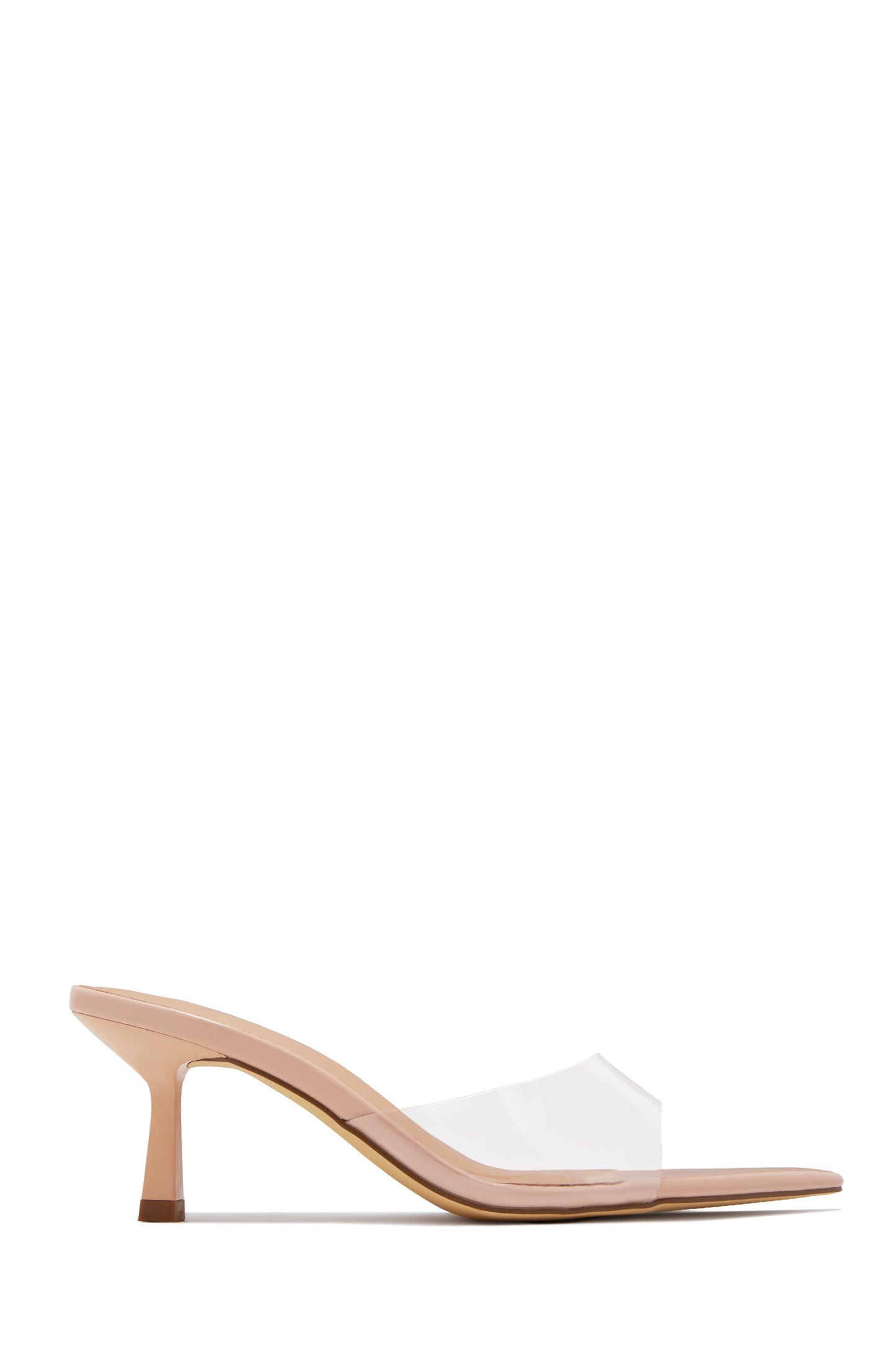 Kristie Mid Heel Mules - Nude Clear