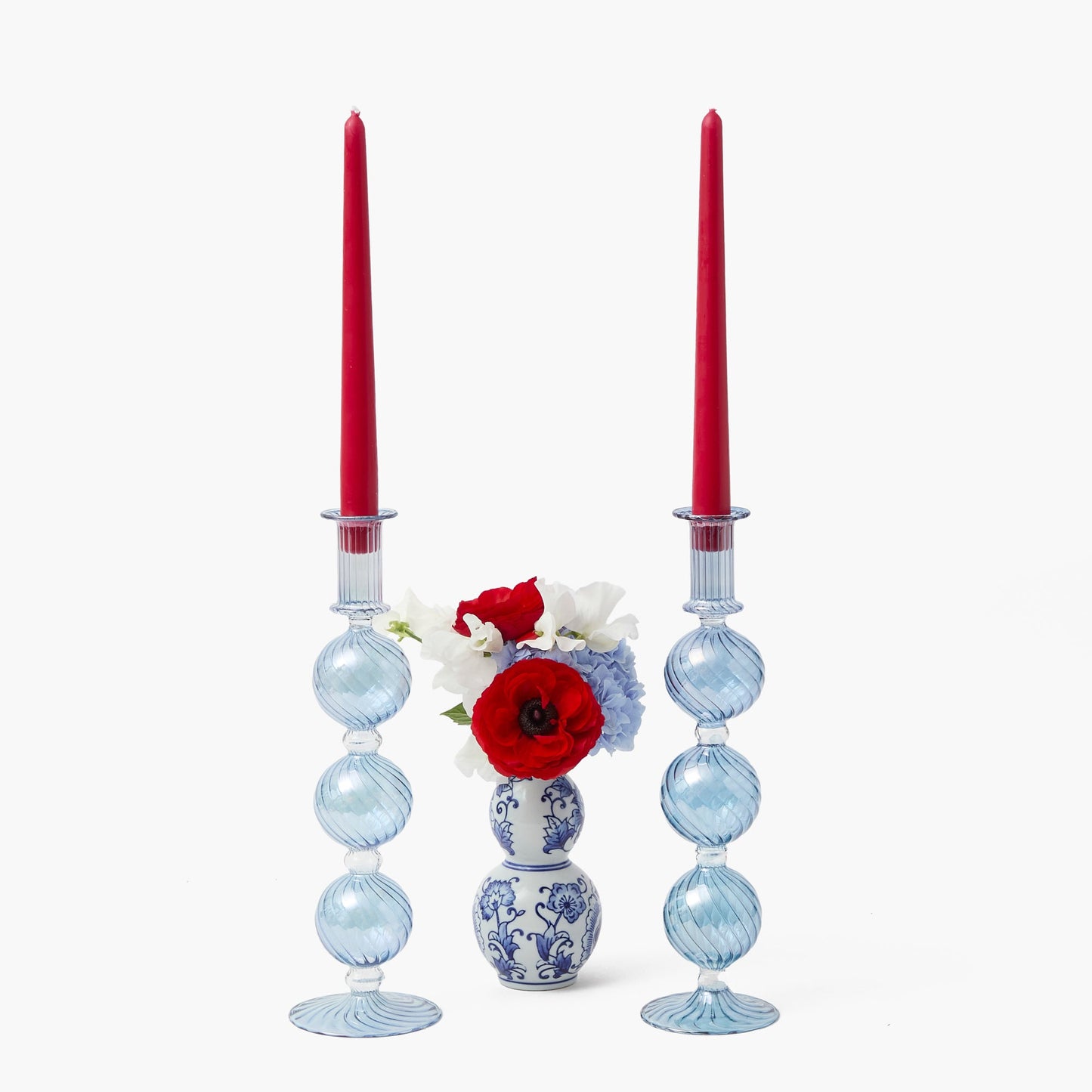 Azure Camille Candle Holders (Pair)