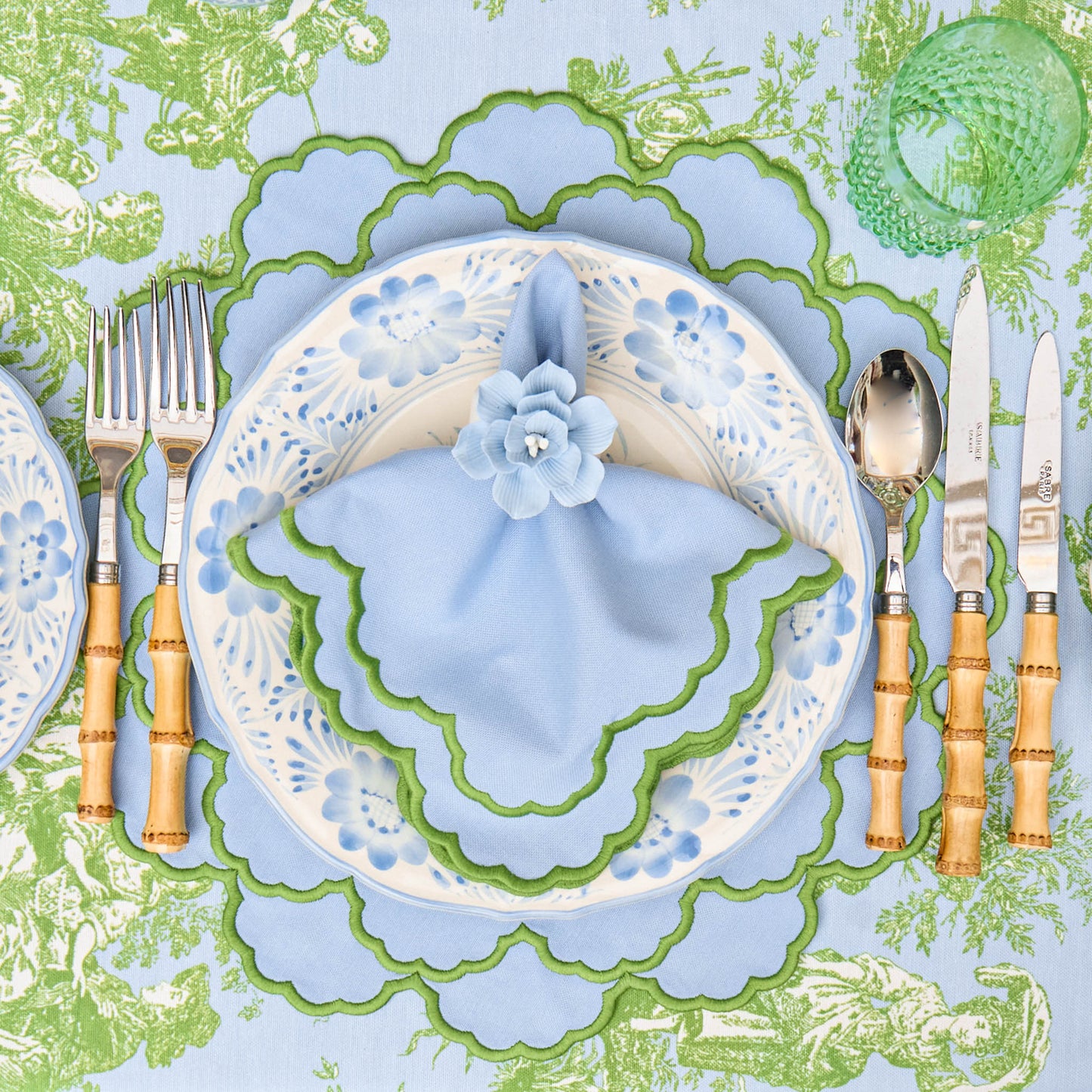 Blue & Green Lily Placemats (Set of 4)