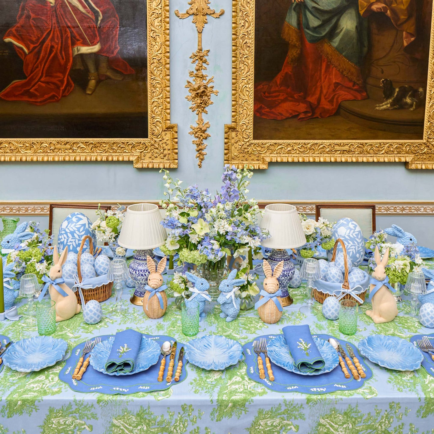 Ottilie Blue Toile Tablecloth