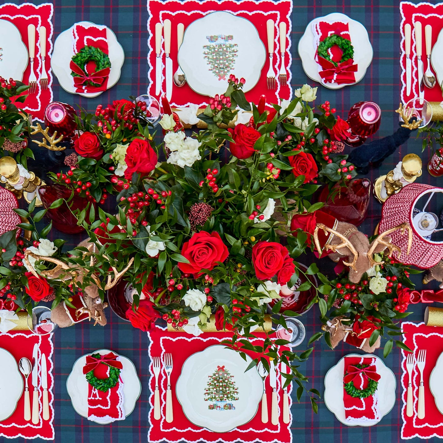 Red Elizabeth Placemats (Set of 4)