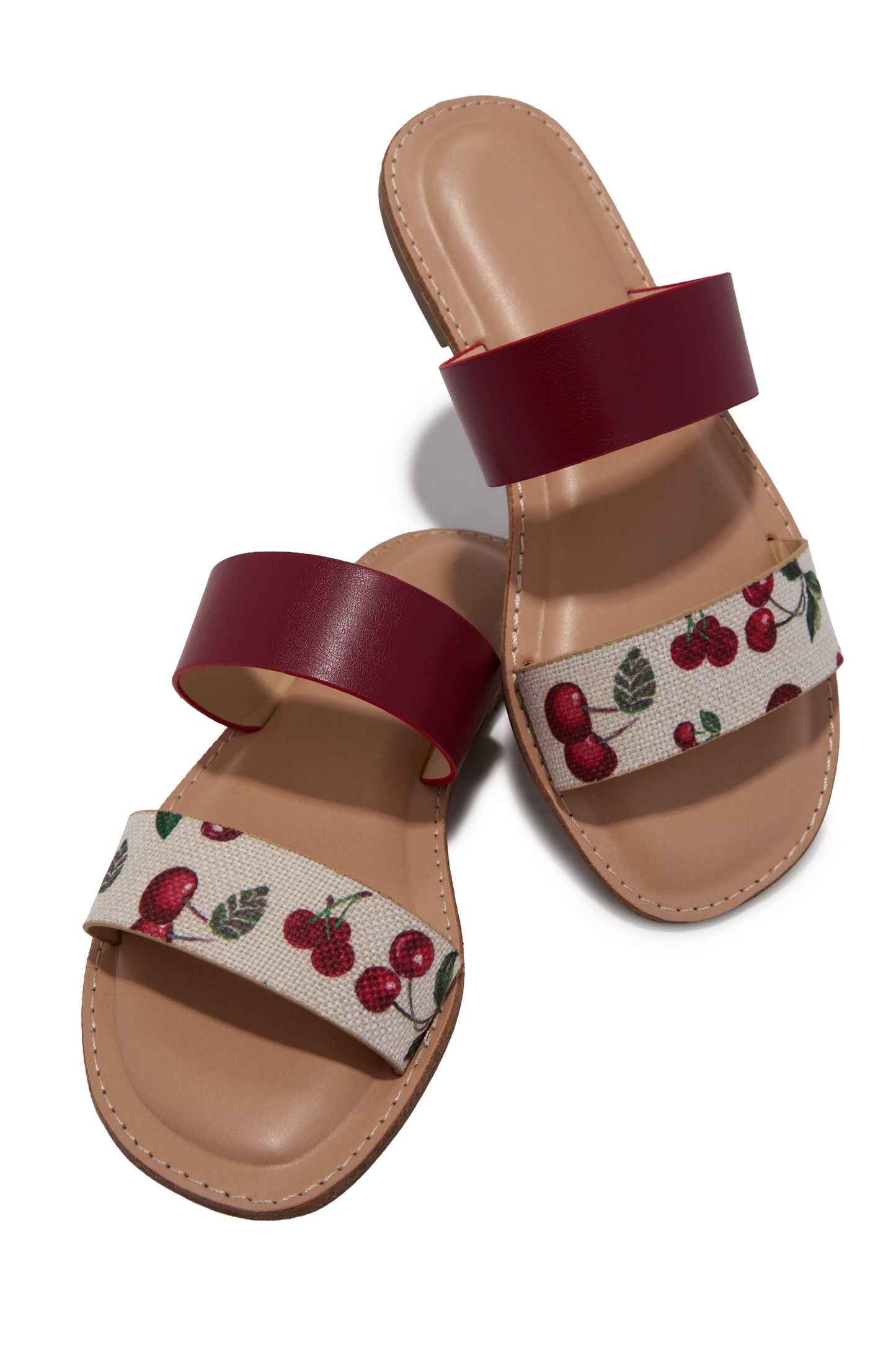 Isabella Slide Sandals - Cherry