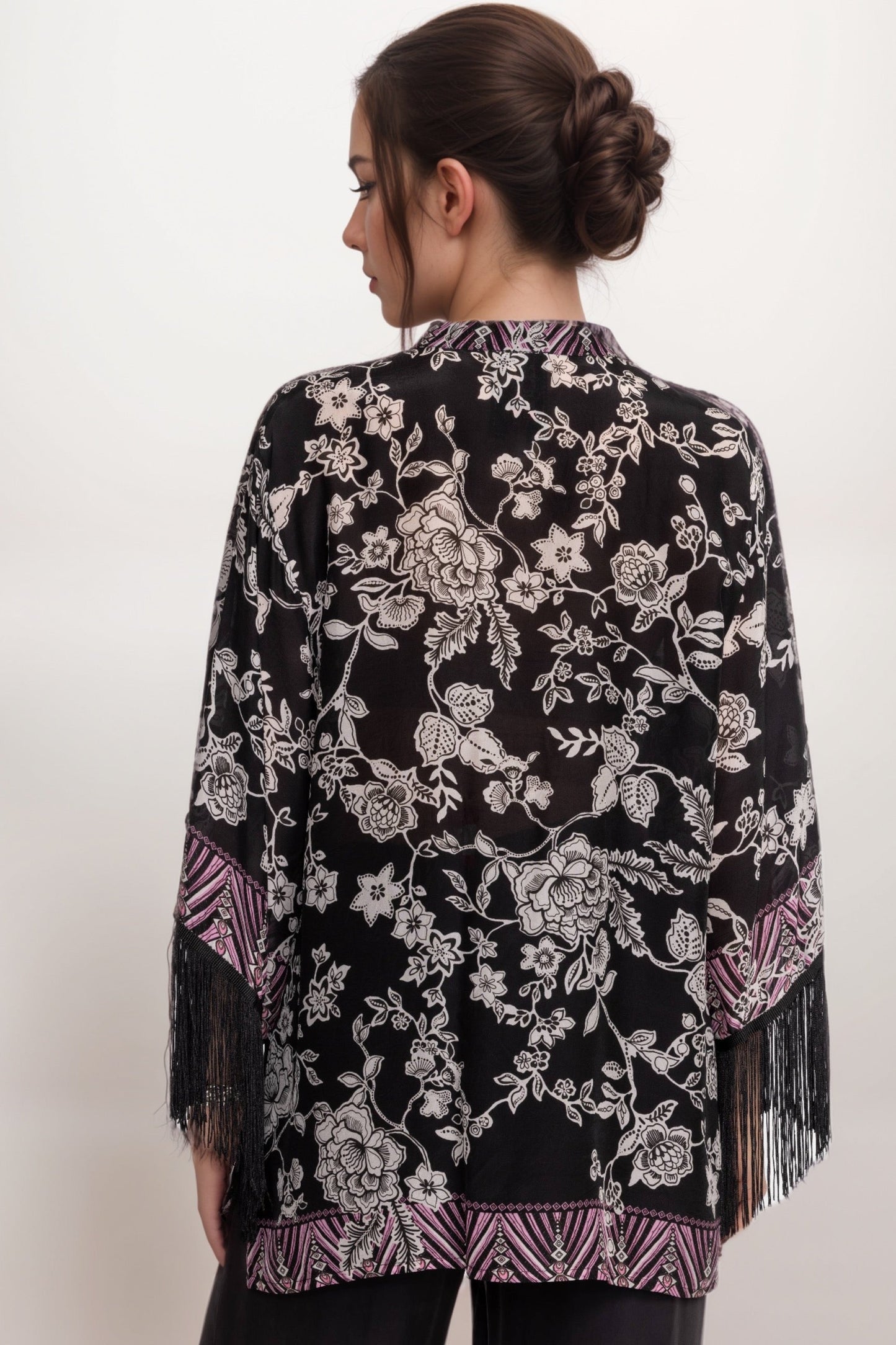 Johnny Was Black Edina Fringe Blouse C19624-6