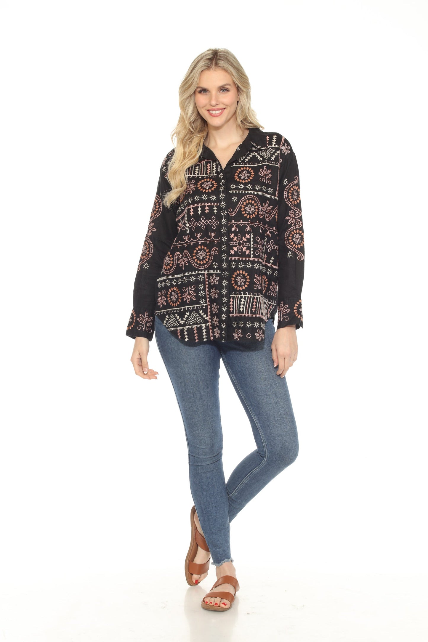 Johnny Was JWLA Faye Relaxed Linen Shirt J13024-1 *
