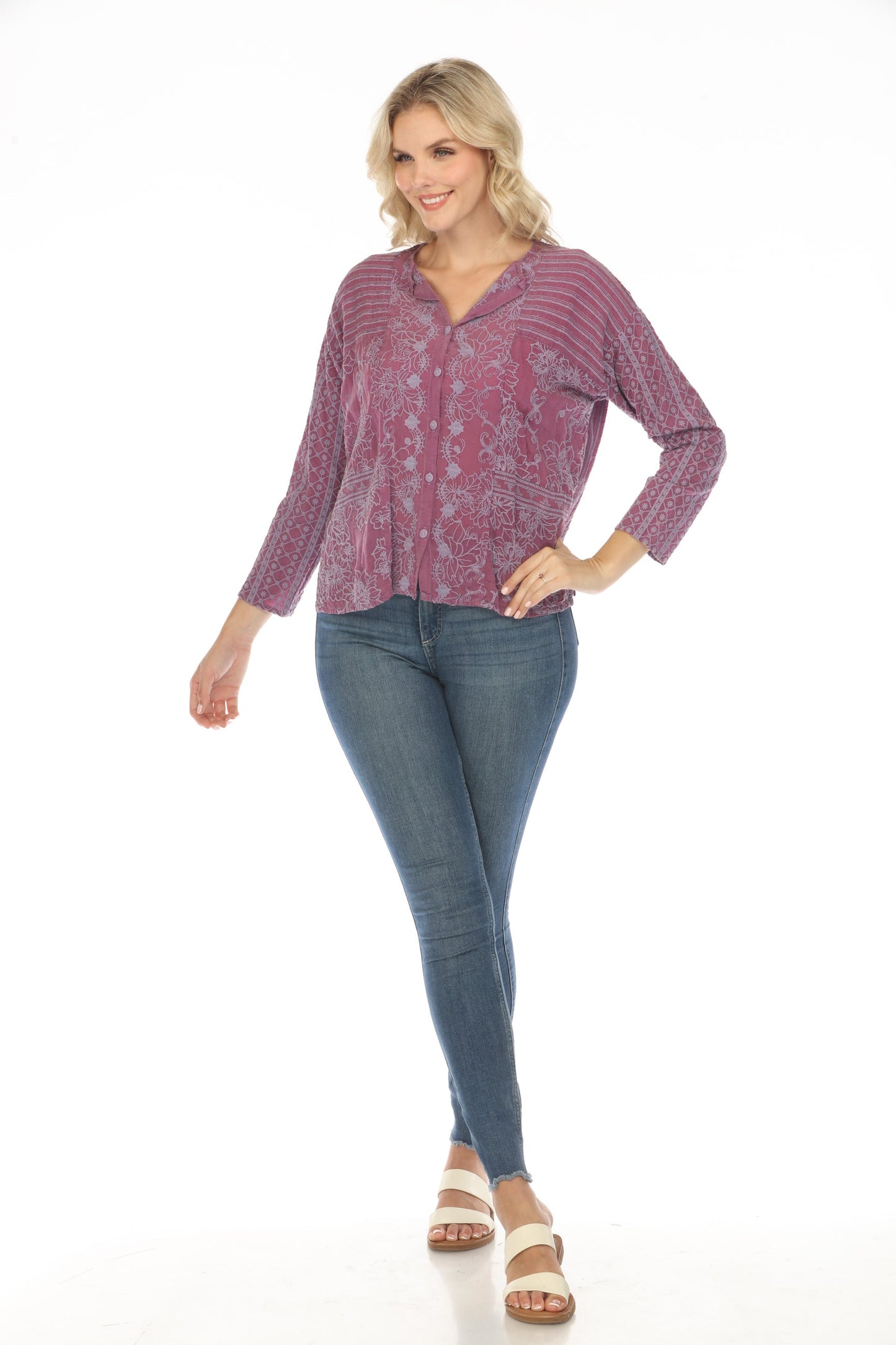Johnny Was Martin Retreat Button Down Top C15423 *