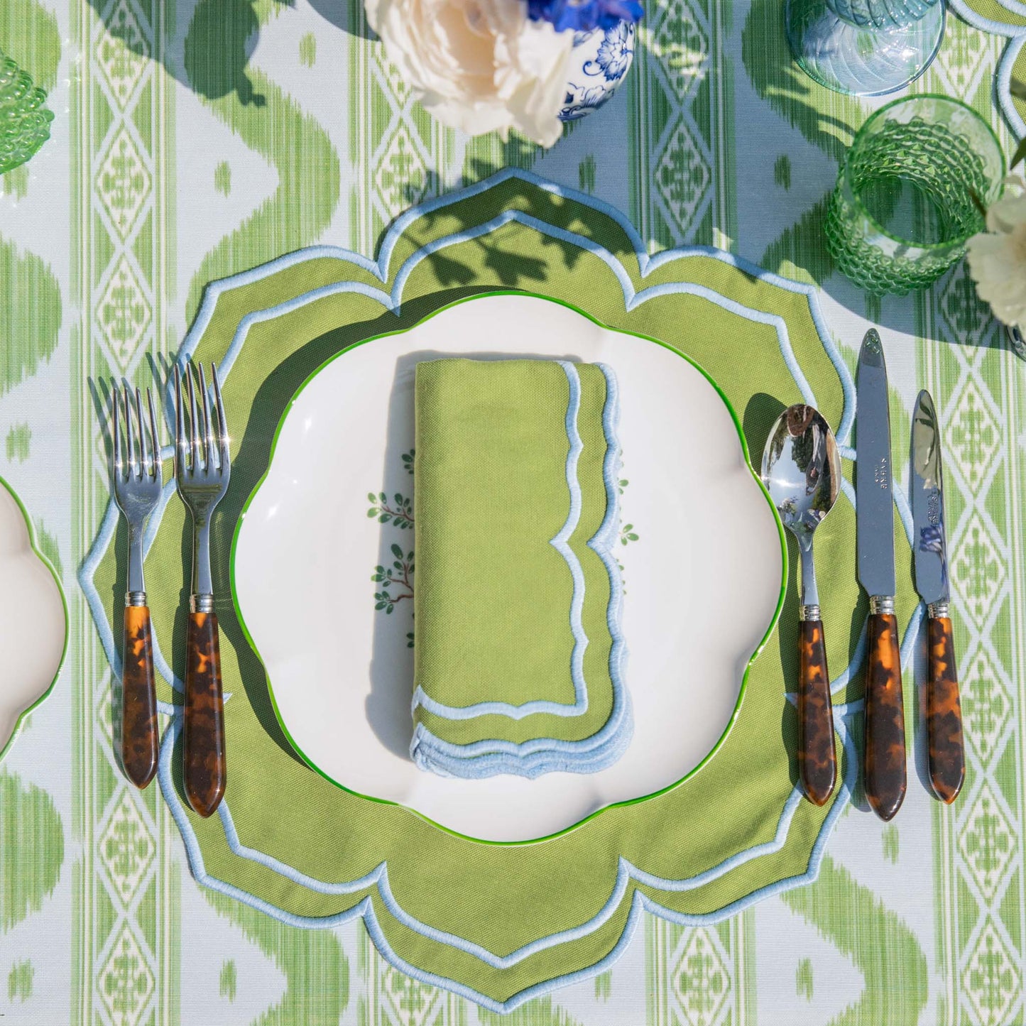 Green Fleur Napkins (Set of 4)