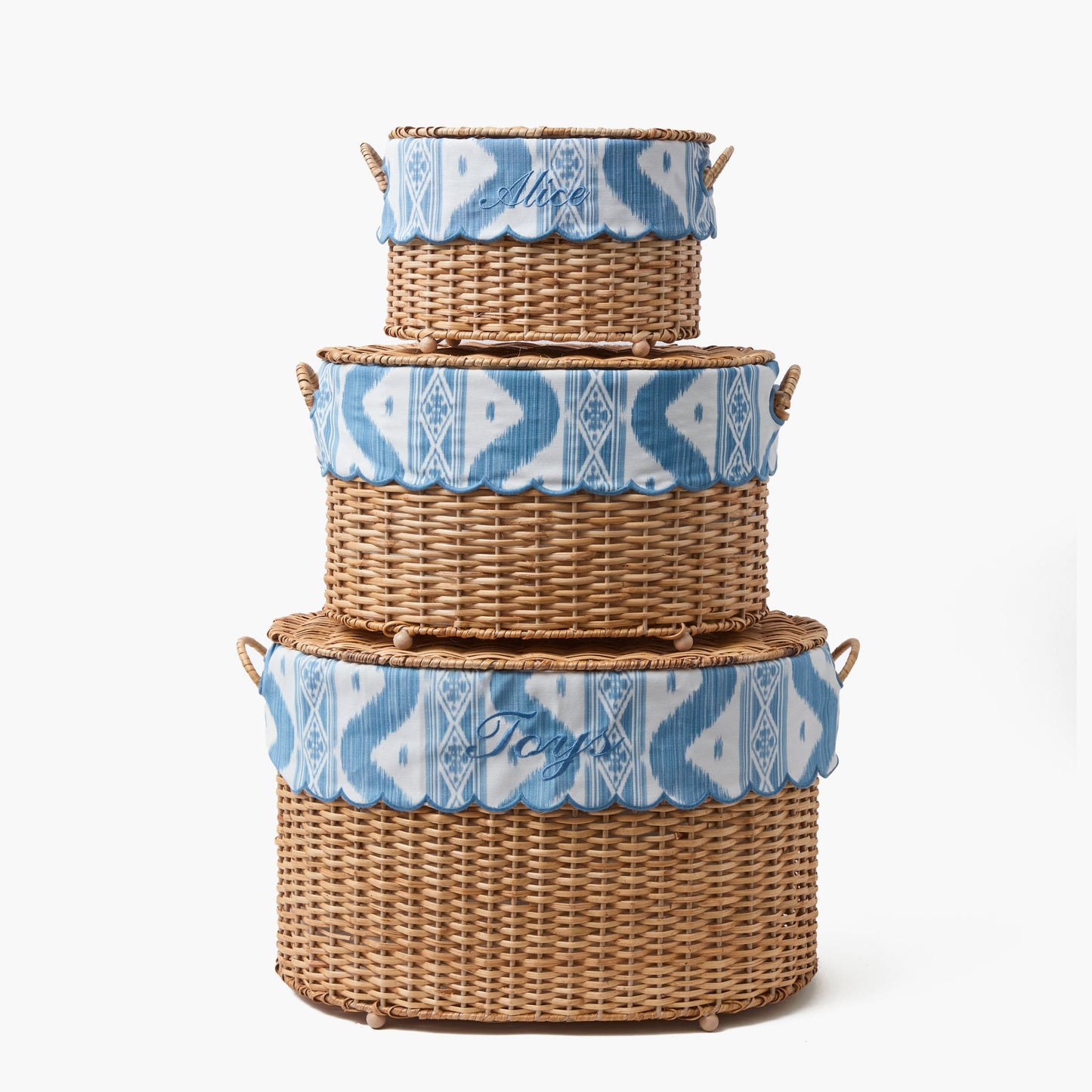 Isabella Rattan Basket with Ikat Liner (Extra Small)