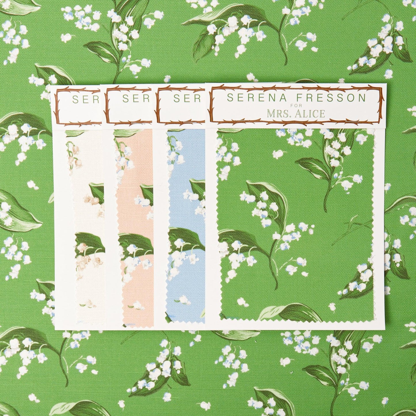Green Lily of the Valley Fabric