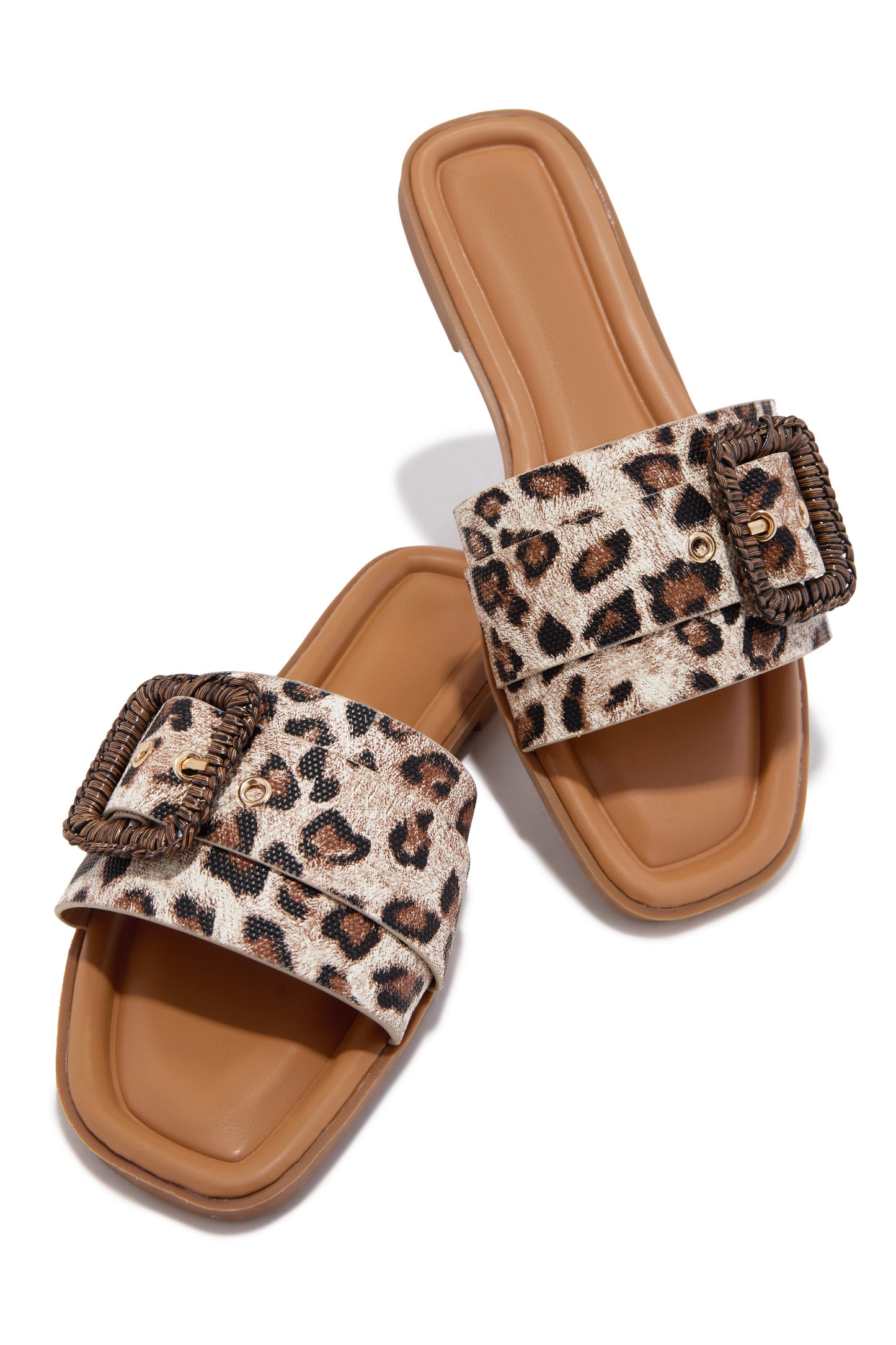 Paradise Steps Slip On Flat Sandals - Leopard