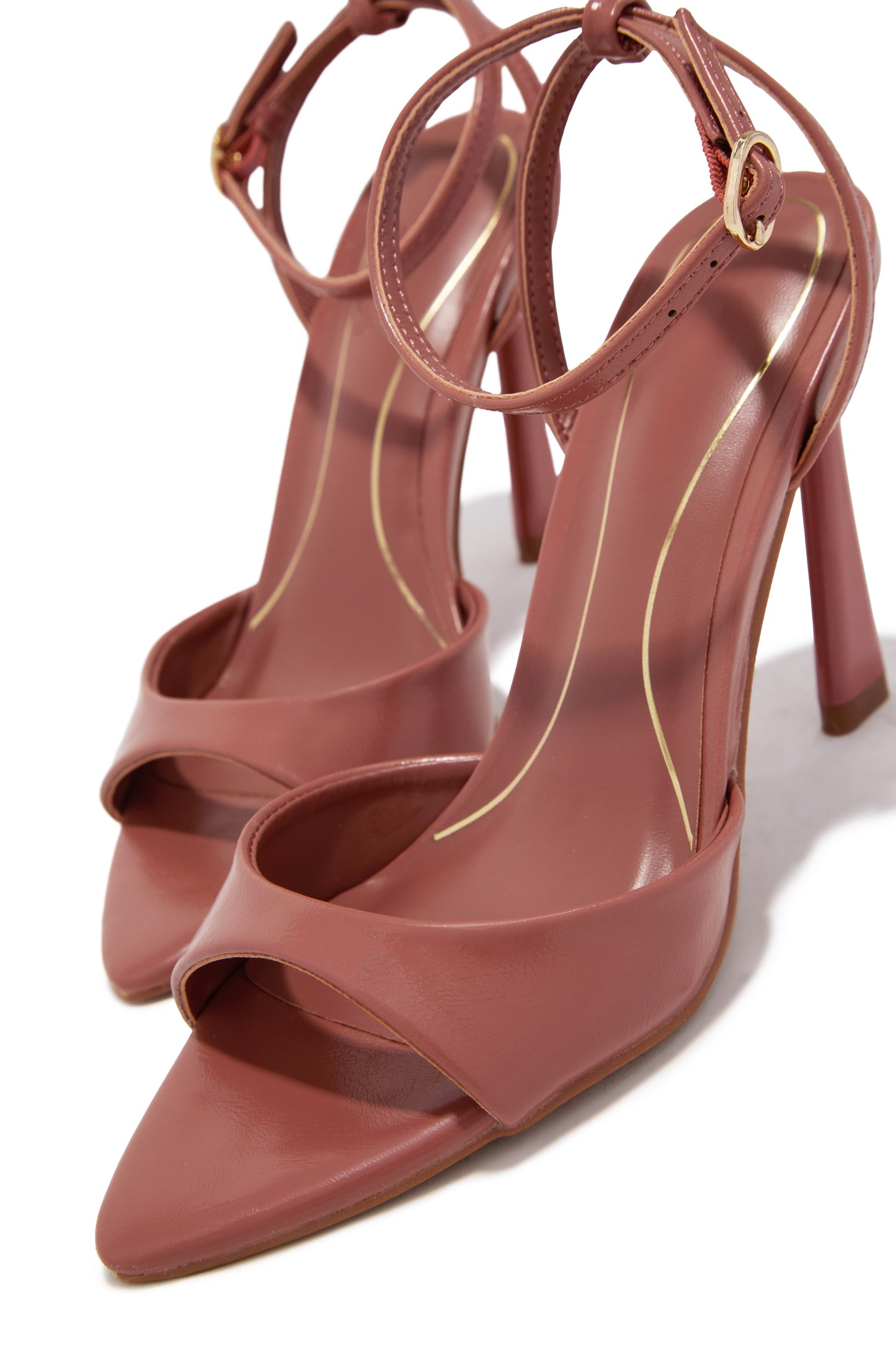 Azani Ankle Strap Single Sole Heels - Dusty Rose