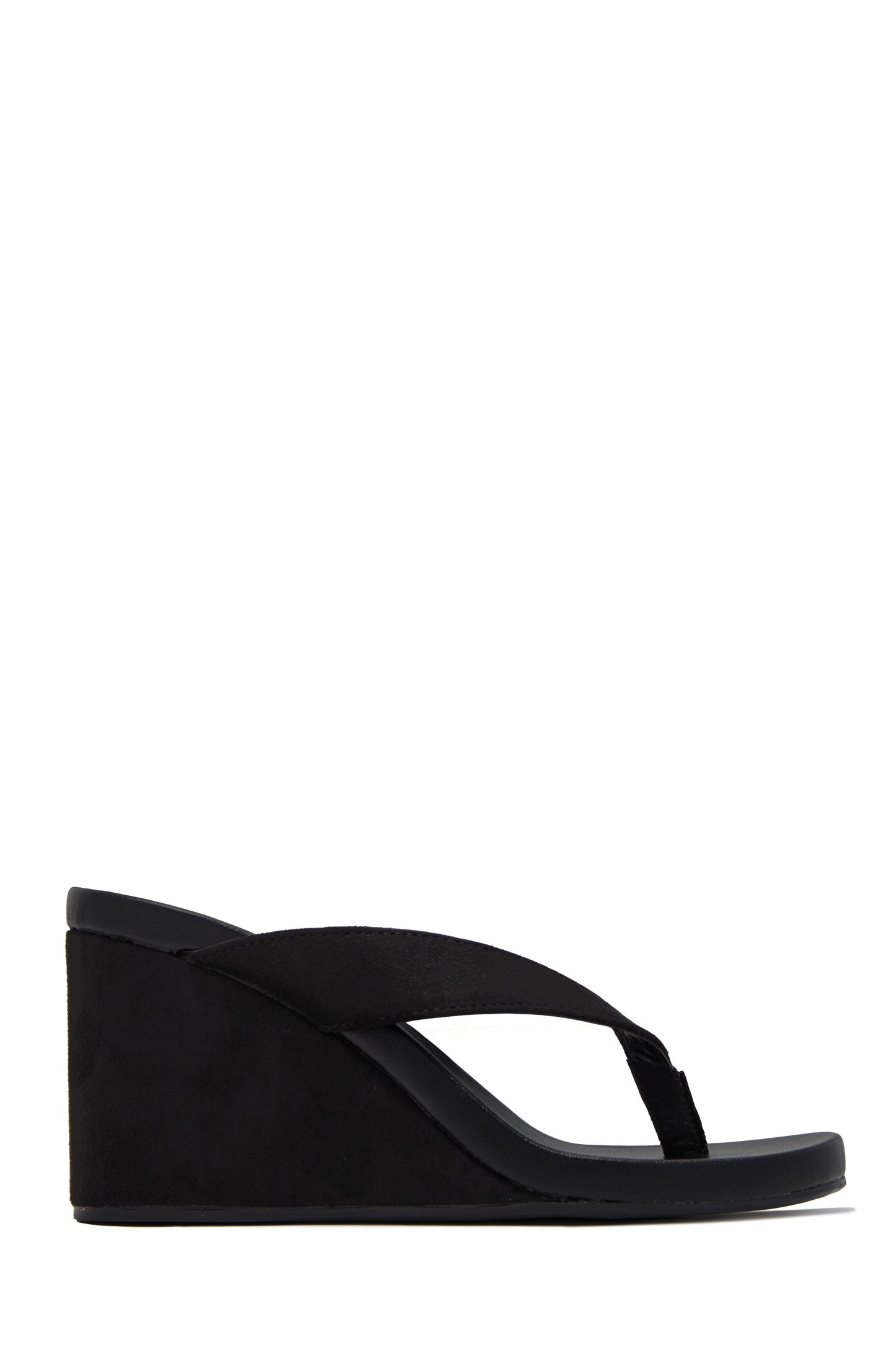 Veronica Slip On Thong Wedges - Black