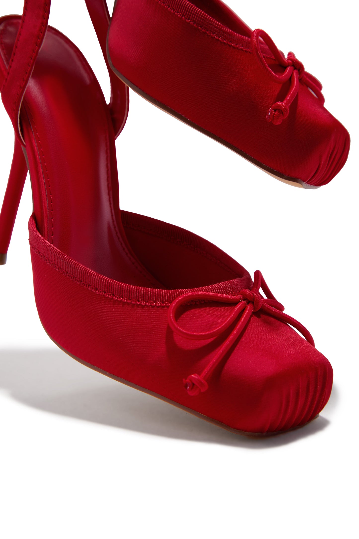 Klara Ballet Lace Up Heels - Red