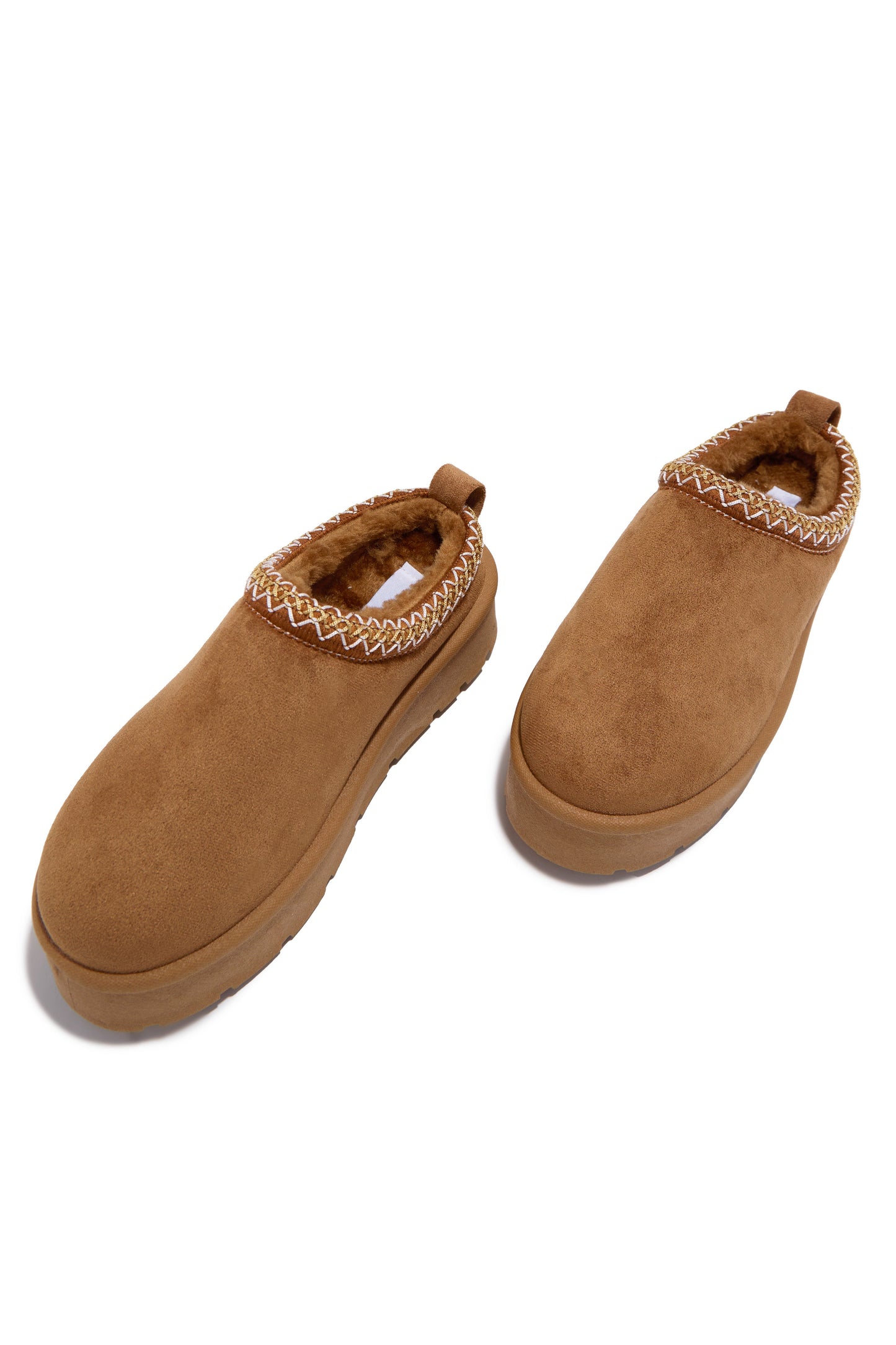 Cozy Weather Slip On Platform Flats - Tan
