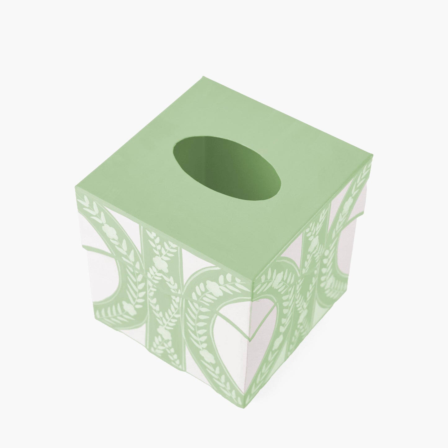 Green Floral Ikat Tissue Box