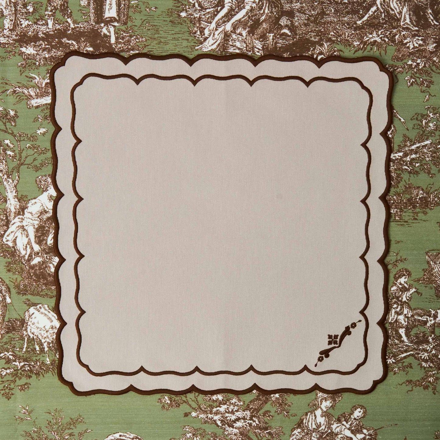 Taupe & Chocolate Doris Napkins (Set of 4)