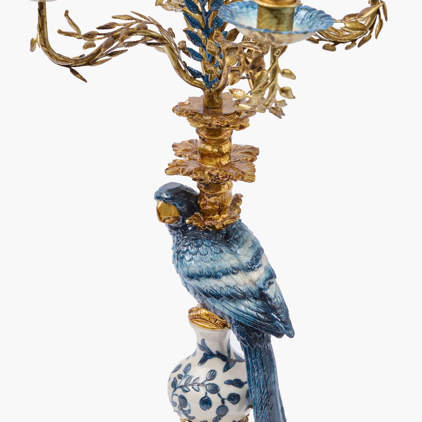 Blue Parrot Candelabra