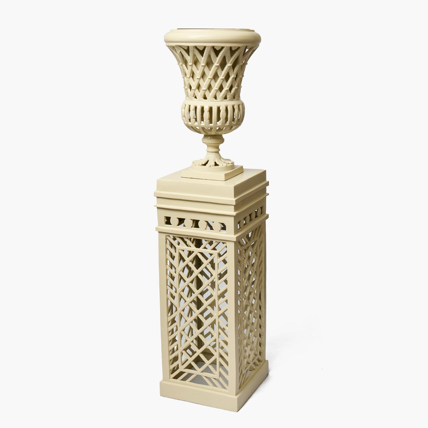 Adelaide Putty Lattice Urn & Pedestal