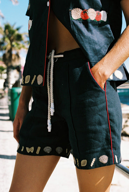 'Vongole!' Cabana Shorts (Navy)