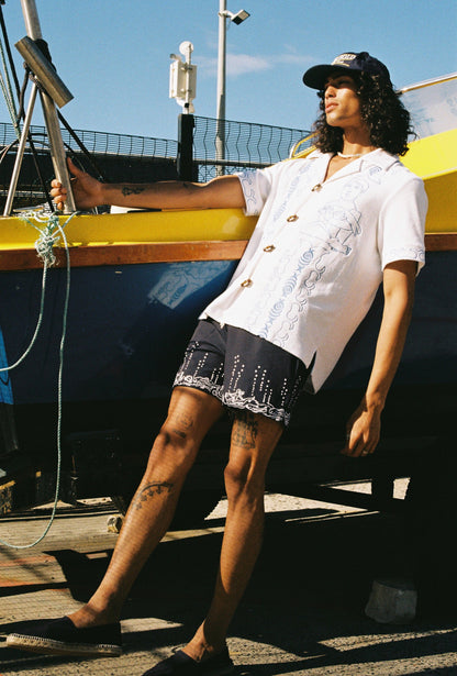 'Fruits De Mer' Swim Trunks (Navy)