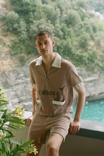 'Le Sirenuse' Half-Zip Cabana (Clay)