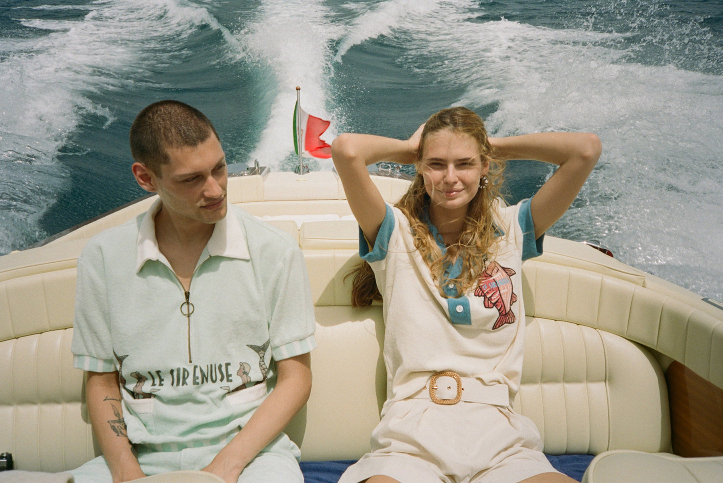 'Le Sirenuse' Half-Zip Cabana (Mint)