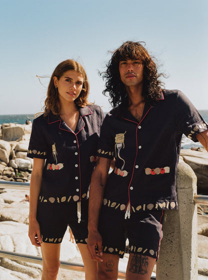 'Vongole!' Cabana Shorts (Navy)