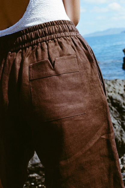 Easy-Going Shorts (Brown Linen)