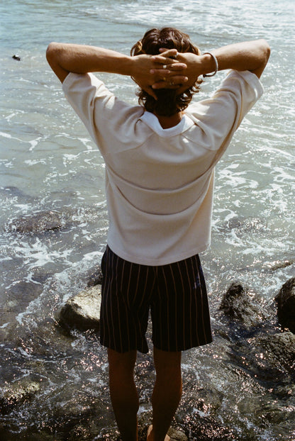 Easy-Going Shorts (Navy Jacquard Stripe)