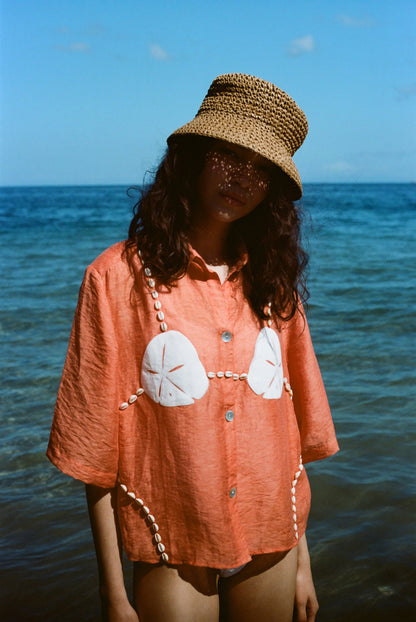 'Sand Dollar Stimulus' ~ Relaxed Crop Cut (Orange)